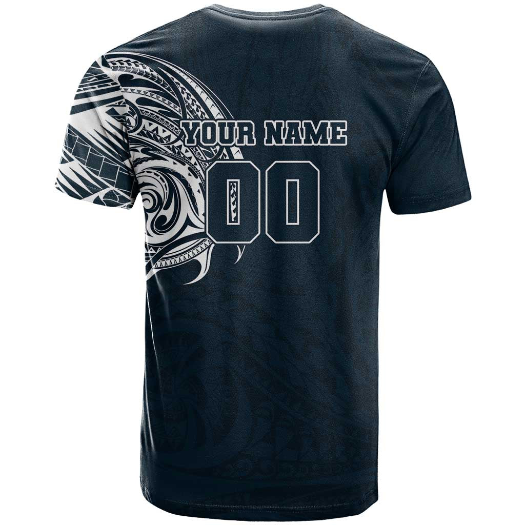 Personalized Carlton Blues Polynesian T Shirt Tribal Chest and Sleeve Tattoo Heritage Warrior