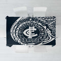 Personalized Carlton Blues Polynesian Tablecloth Tribal Chest and Sleeve Tattoo Heritage Warrior
