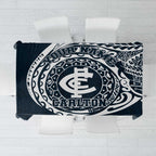 Personalized Carlton Blues Polynesian Tablecloth Tribal Chest and Sleeve Tattoo Heritage Warrior