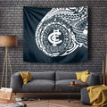 Personalized Carlton Blues Polynesian Tapestry Tribal Chest and Sleeve Tattoo Heritage Warrior
