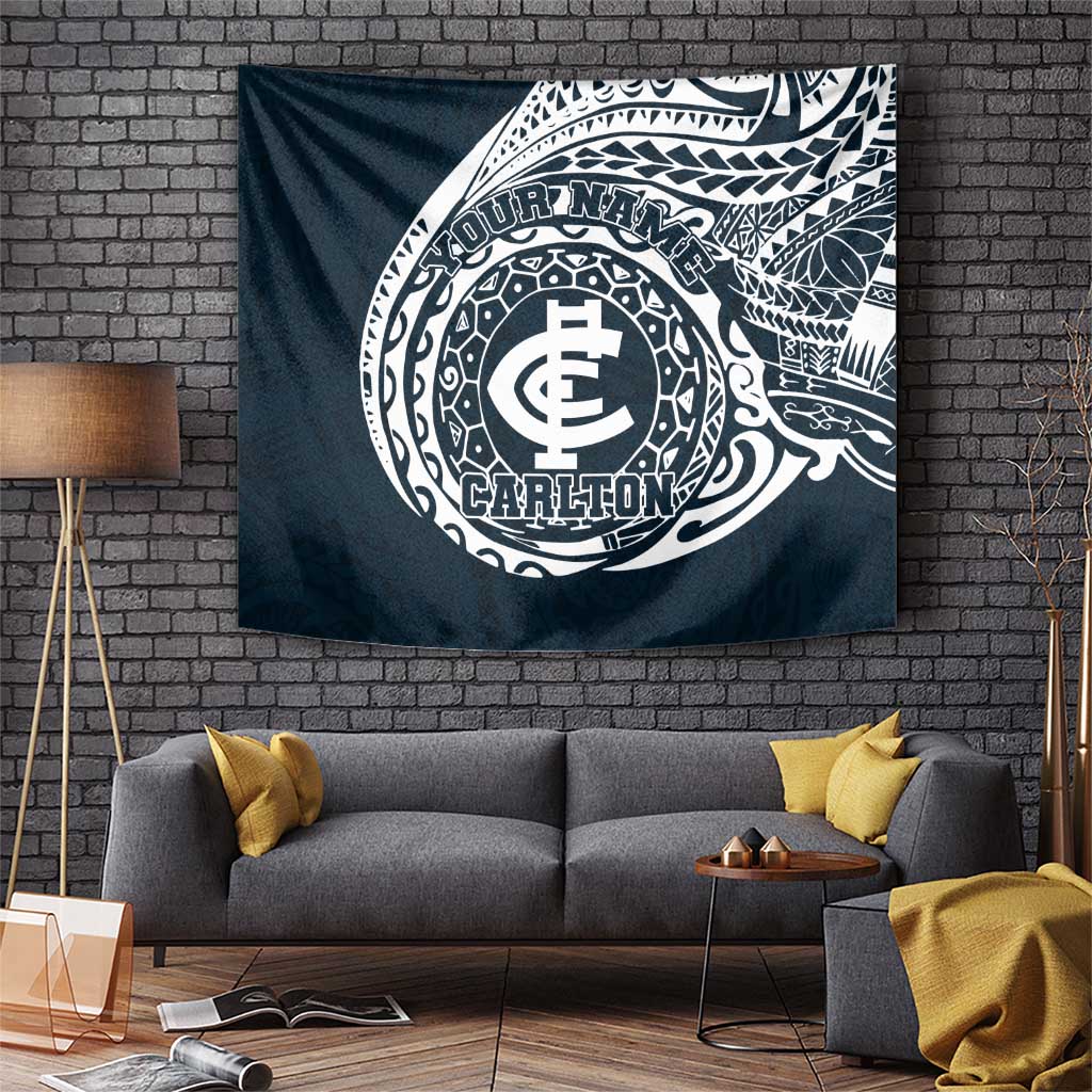 Personalized Carlton Blues Polynesian Tapestry Tribal Chest and Sleeve Tattoo Heritage Warrior