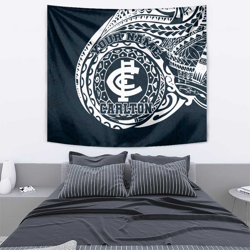 Personalized Carlton Blues Polynesian Tapestry Tribal Chest and Sleeve Tattoo Heritage Warrior