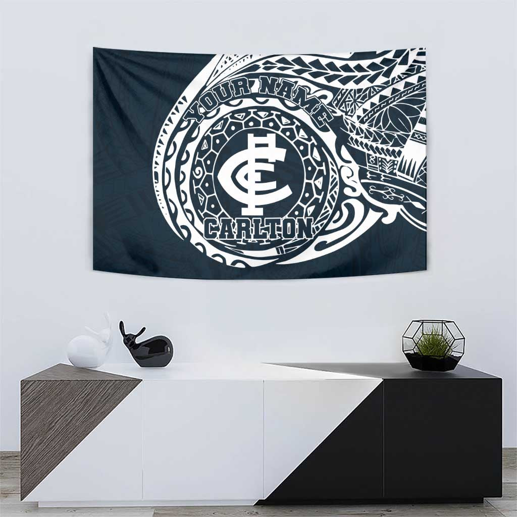 Personalized Carlton Blues Polynesian Tapestry Tribal Chest and Sleeve Tattoo Heritage Warrior