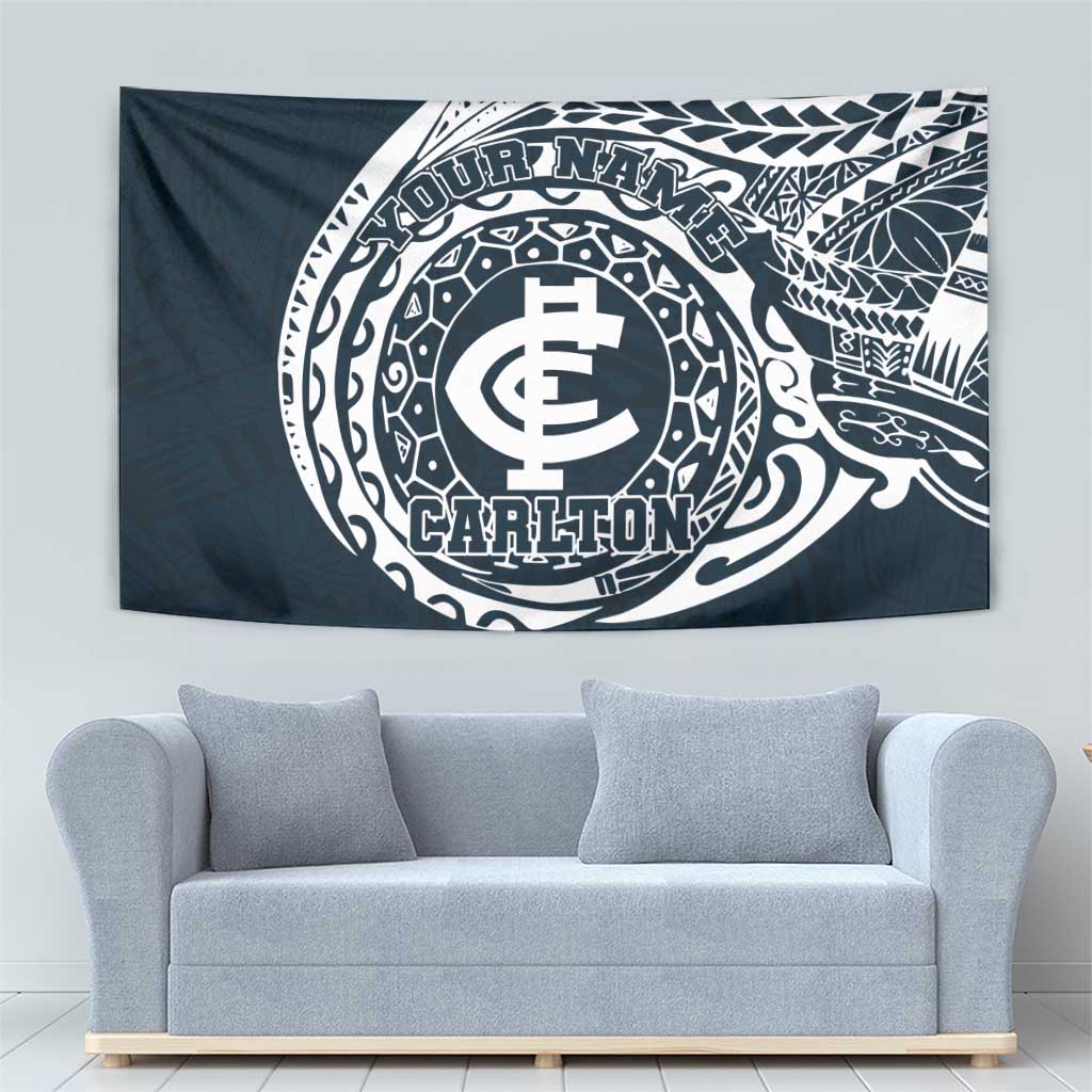 Personalized Carlton Blues Polynesian Tapestry Tribal Chest and Sleeve Tattoo Heritage Warrior