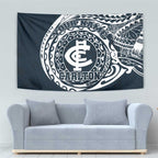 Personalized Carlton Blues Polynesian Tapestry Tribal Chest and Sleeve Tattoo Heritage Warrior