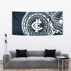 Personalized Carlton Blues Polynesian Tapestry Tribal Chest and Sleeve Tattoo Heritage Warrior