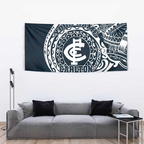 Personalized Carlton Blues Polynesian Tapestry Tribal Chest and Sleeve Tattoo Heritage Warrior