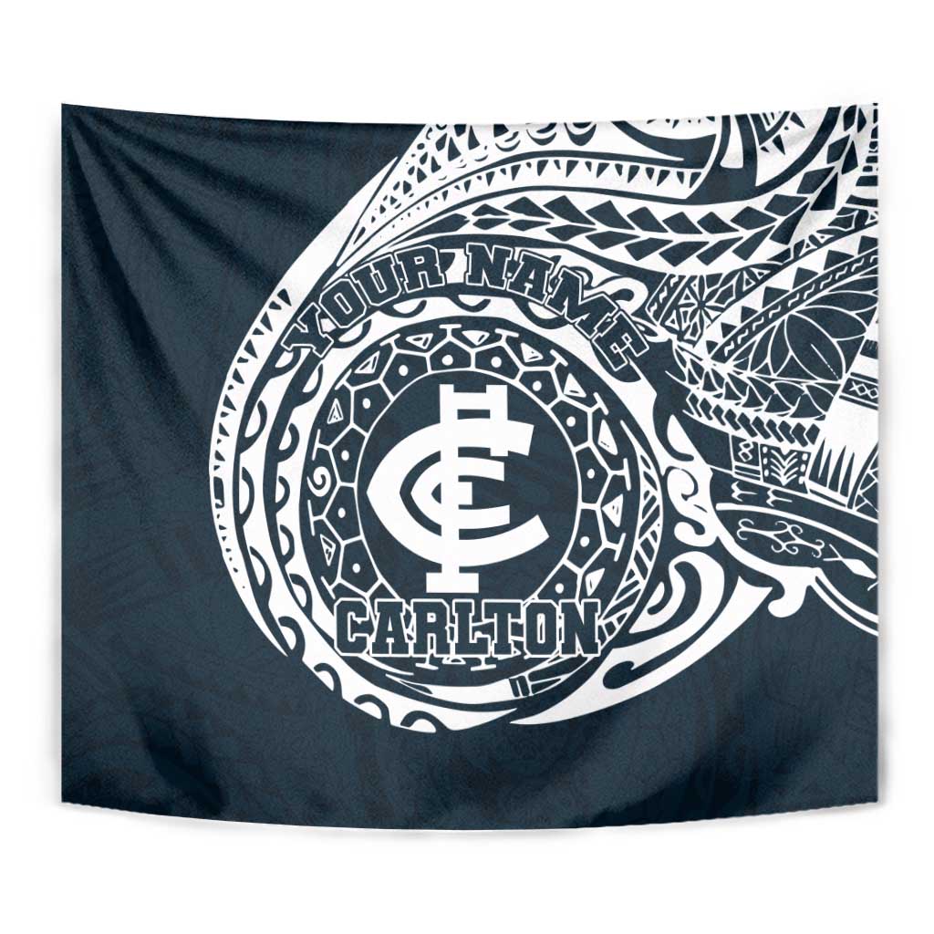 Personalized Carlton Blues Polynesian Tapestry Tribal Chest and Sleeve Tattoo Heritage Warrior