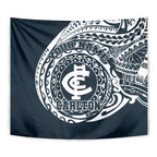 Personalized Carlton Blues Polynesian Tapestry Tribal Chest and Sleeve Tattoo Heritage Warrior