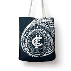 Personalized Carlton Blues Polynesian Tote Bag Tribal Chest and Sleeve Tattoo Heritage Warrior