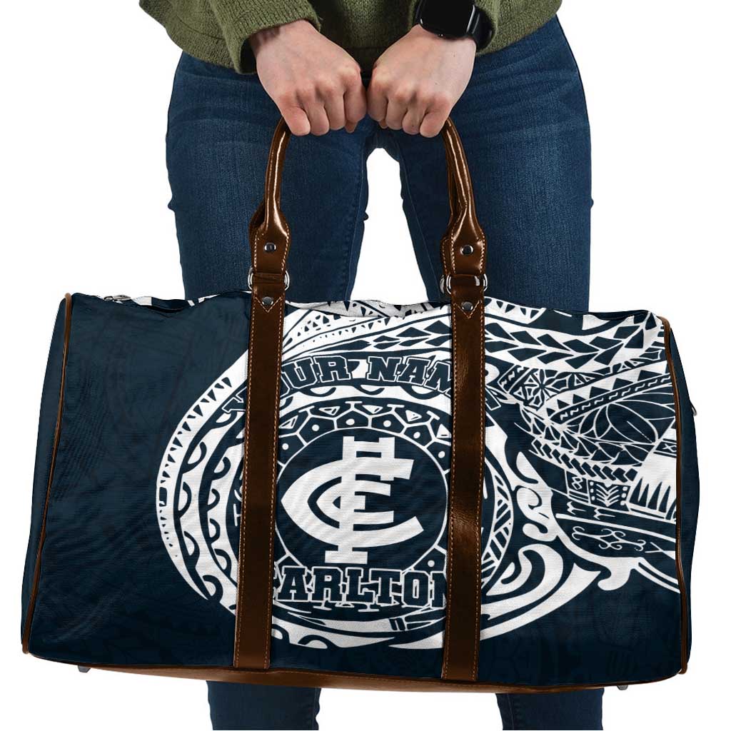Personalized Carlton Blues Polynesian Travel Bag Tribal Chest and Sleeve Tattoo Heritage Warrior