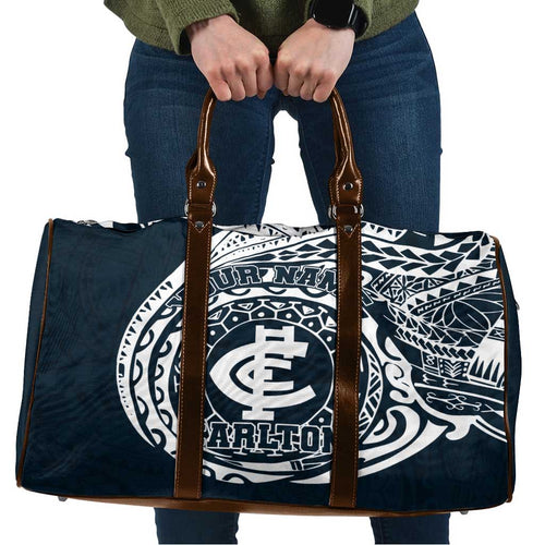 Personalized Carlton Blues Polynesian Travel Bag Tribal Chest and Sleeve Tattoo Heritage Warrior