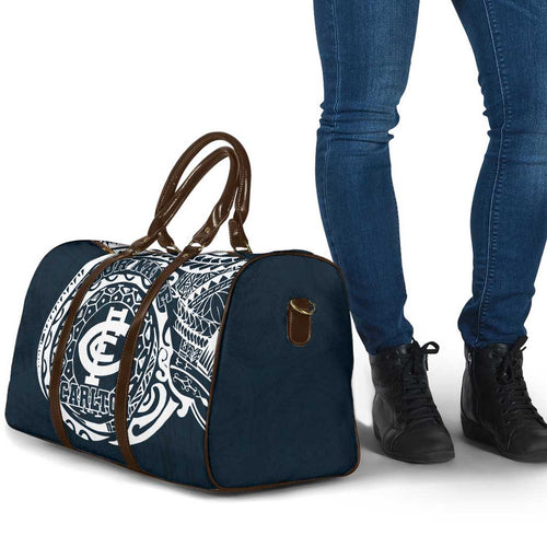 Personalized Carlton Blues Polynesian Travel Bag Tribal Chest and Sleeve Tattoo Heritage Warrior