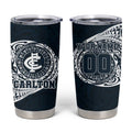 Personalized Carlton Blues Polynesian Tumbler Cup Tribal Chest and Sleeve Tattoo Heritage Warrior