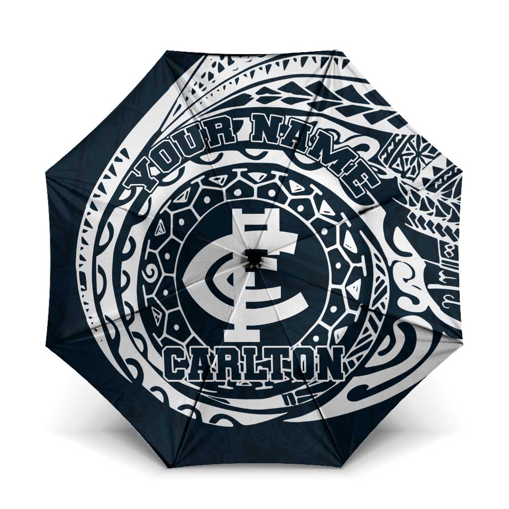 Personalized Carlton Blues Polynesian Umbrella Tribal Chest and Sleeve Tattoo Heritage Warrior