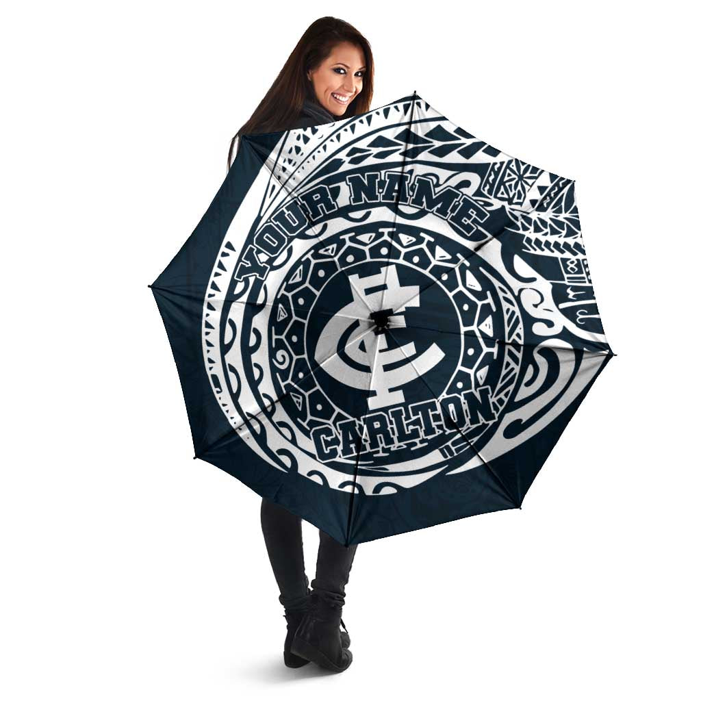 Personalized Carlton Blues Polynesian Umbrella Tribal Chest and Sleeve Tattoo Heritage Warrior