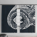 Personalized Carlton Blues Polynesian Window Curtain Tribal Chest and Sleeve Tattoo Heritage Warrior