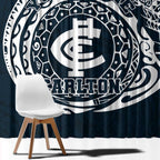 Personalized Carlton Blues Polynesian Window Curtain Tribal Chest and Sleeve Tattoo Heritage Warrior