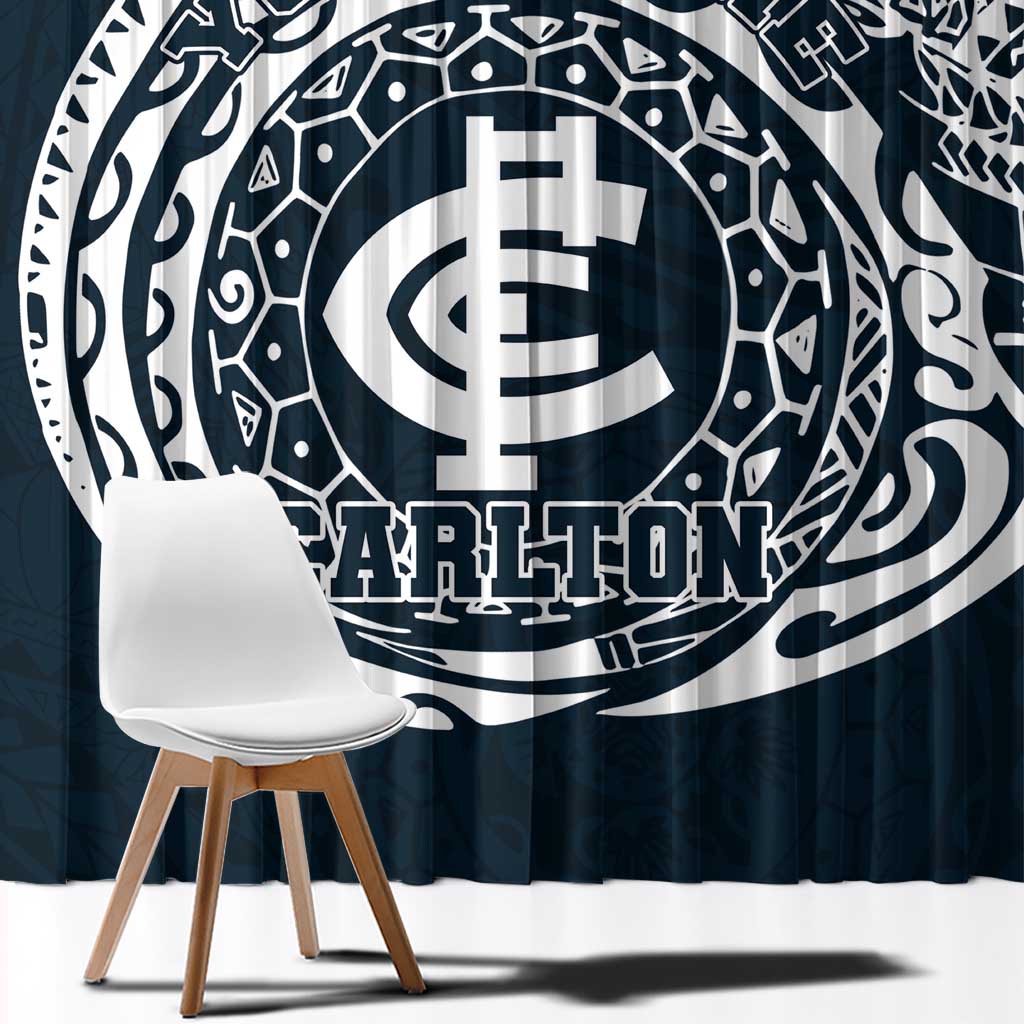 Personalized Carlton Blues Polynesian Window Curtain Tribal Chest and Sleeve Tattoo Heritage Warrior