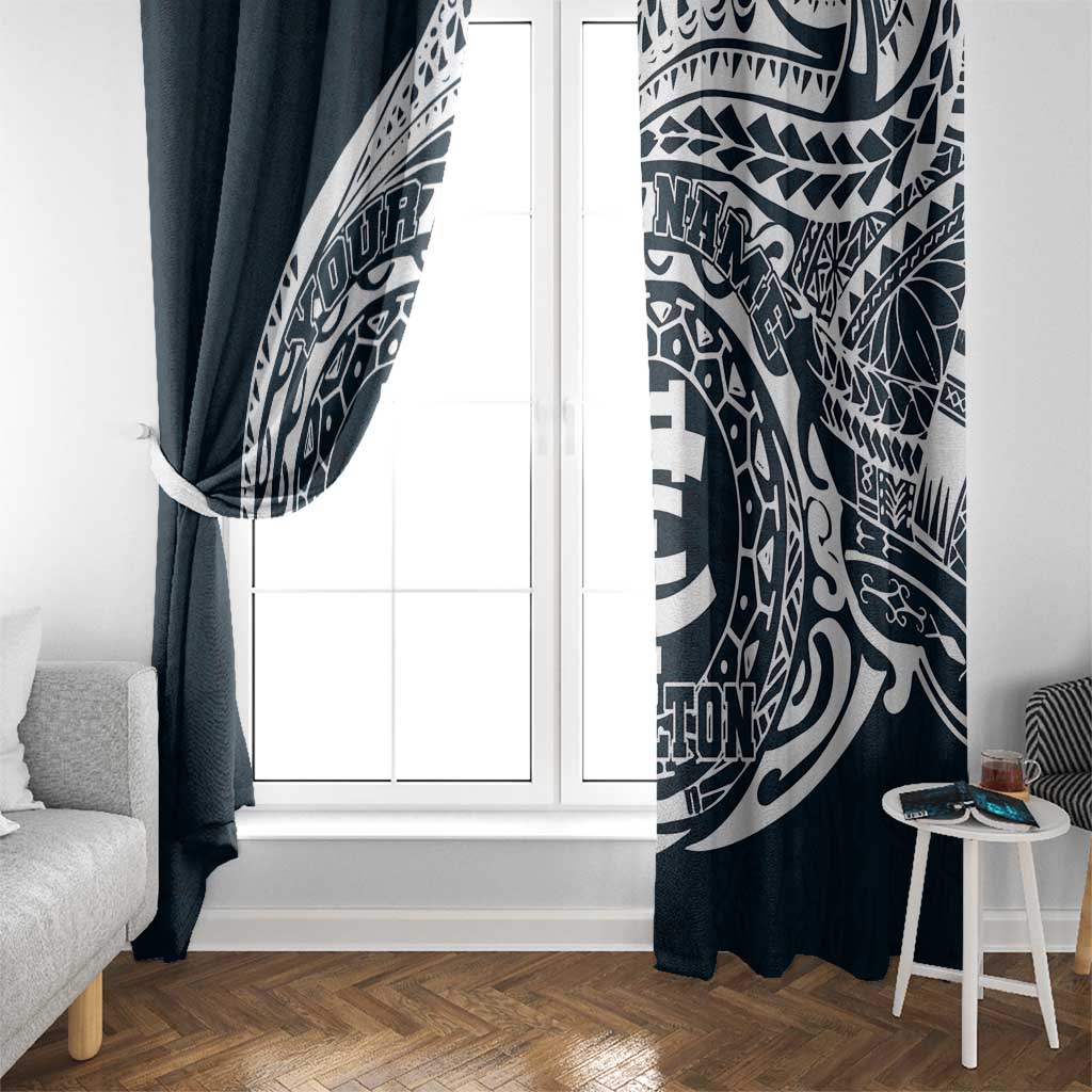 Personalized Carlton Blues Polynesian Window Curtain Tribal Chest and Sleeve Tattoo Heritage Warrior