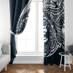 Personalized Carlton Blues Polynesian Window Curtain Tribal Chest and Sleeve Tattoo Heritage Warrior