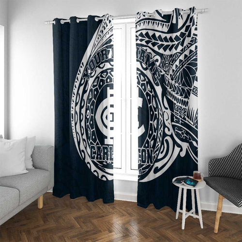 Personalized Carlton Blues Polynesian Window Curtain Tribal Chest and Sleeve Tattoo Heritage Warrior