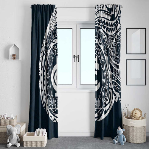 Personalized Carlton Blues Polynesian Window Curtain Tribal Chest and Sleeve Tattoo Heritage Warrior