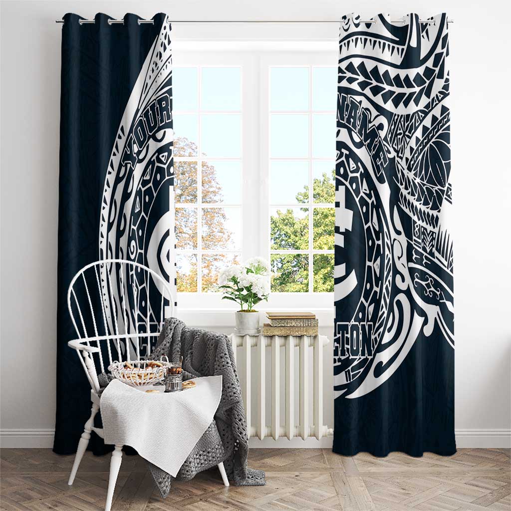 Personalized Carlton Blues Polynesian Window Curtain Tribal Chest and Sleeve Tattoo Heritage Warrior