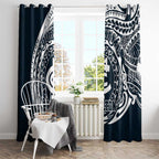 Personalized Carlton Blues Polynesian Window Curtain Tribal Chest and Sleeve Tattoo Heritage Warrior