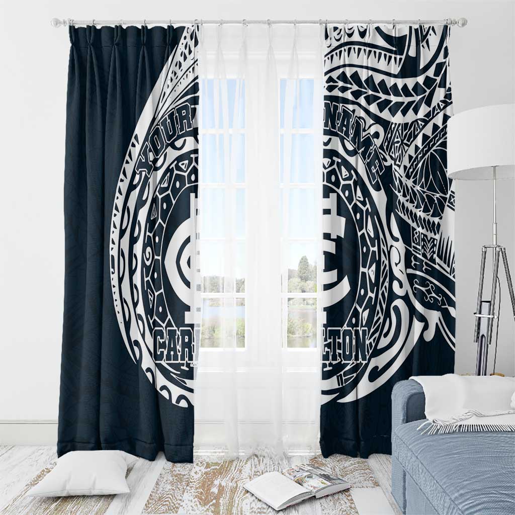 Personalized Carlton Blues Polynesian Window Curtain Tribal Chest and Sleeve Tattoo Heritage Warrior