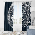 Personalized Carlton Blues Polynesian Window Curtain Tribal Chest and Sleeve Tattoo Heritage Warrior