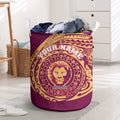 Personalized Brisbane Lions Polynesian Laundry Basket Tribal Chest and Sleeve Tattoo Heritage Warrior
