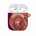 Personalized Brisbane Lions Polynesian AirPods Case Tribal Chest and Sleeve Tattoo Heritage Warrior