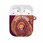 Personalized Brisbane Lions Polynesian AirPods Case Tribal Chest and Sleeve Tattoo Heritage Warrior