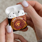 Personalized Brisbane Lions Polynesian AirPods Case Tribal Chest and Sleeve Tattoo Heritage Warrior