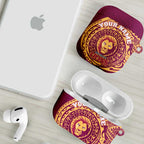 Personalized Brisbane Lions Polynesian AirPods Case Tribal Chest and Sleeve Tattoo Heritage Warrior