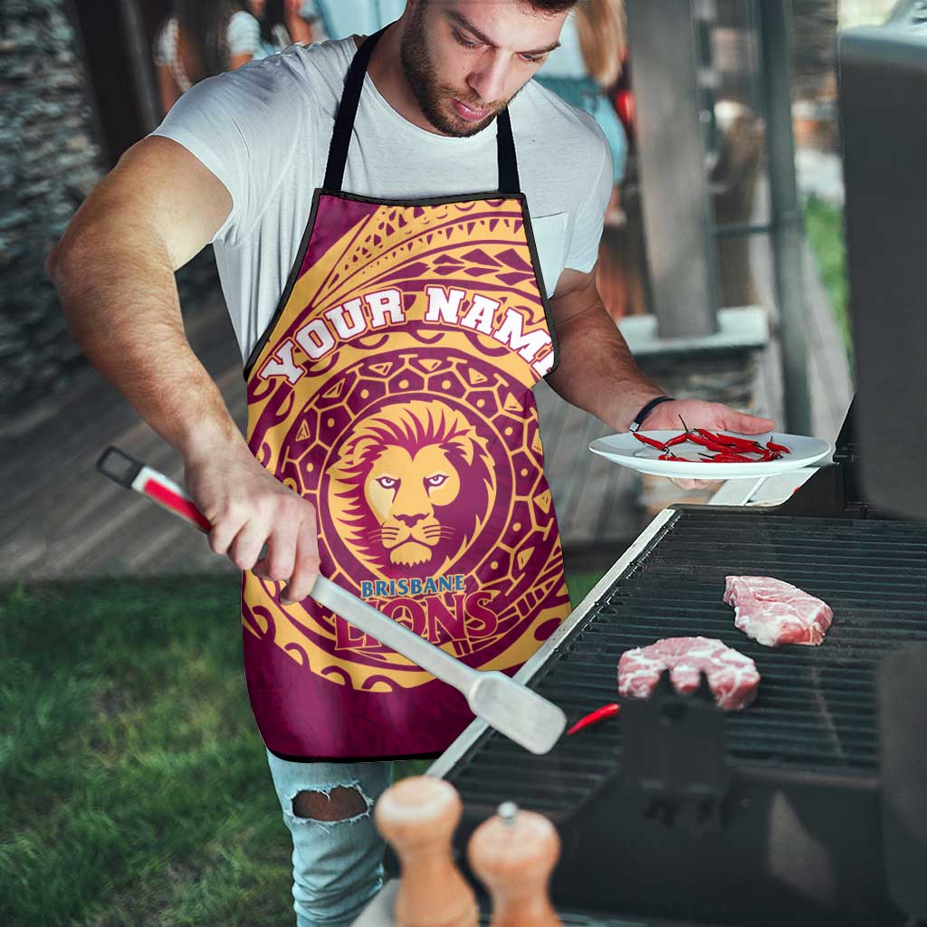 Personalized Brisbane Lions Polynesian Apron Tribal Chest and Sleeve Tattoo Heritage Warrior