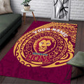 Personalized Brisbane Lions Polynesian Area Rug Tribal Chest and Sleeve Tattoo Heritage Warrior