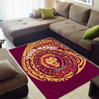 Personalized Brisbane Lions Polynesian Area Rug Tribal Chest and Sleeve Tattoo Heritage Warrior
