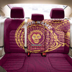 Personalized Brisbane Lions Polynesian Back Car Seat Cover Tribal Chest and Sleeve Tattoo Heritage Warrior