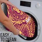 Personalized Brisbane Lions Polynesian Bathroom Set Tribal Chest and Sleeve Tattoo Heritage Warrior