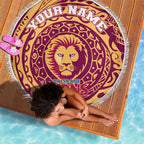 Personalized Brisbane Lions Polynesian Beach Blanket Tribal Chest and Sleeve Tattoo Heritage Warrior