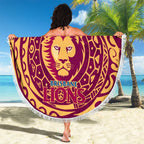 Personalized Brisbane Lions Polynesian Beach Blanket Tribal Chest and Sleeve Tattoo Heritage Warrior