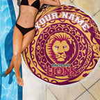 Personalized Brisbane Lions Polynesian Beach Blanket Tribal Chest and Sleeve Tattoo Heritage Warrior