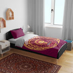 Personalized Brisbane Lions Polynesian Bedding Set Tribal Chest and Sleeve Tattoo Heritage Warrior