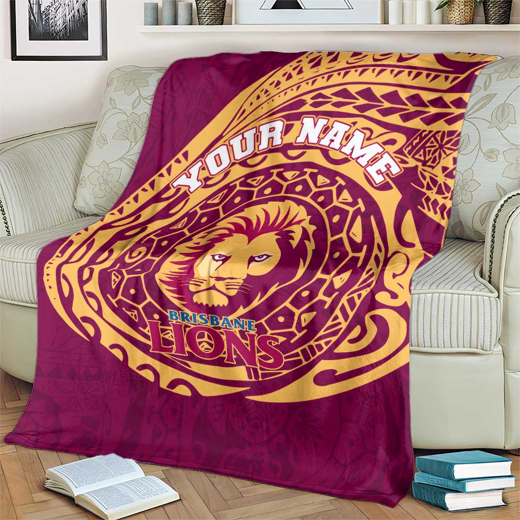 Personalized Brisbane Lions Polynesian Blanket Tribal Chest and Sleeve Tattoo Heritage Warrior