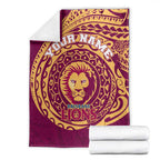 Personalized Brisbane Lions Polynesian Blanket Tribal Chest and Sleeve Tattoo Heritage Warrior