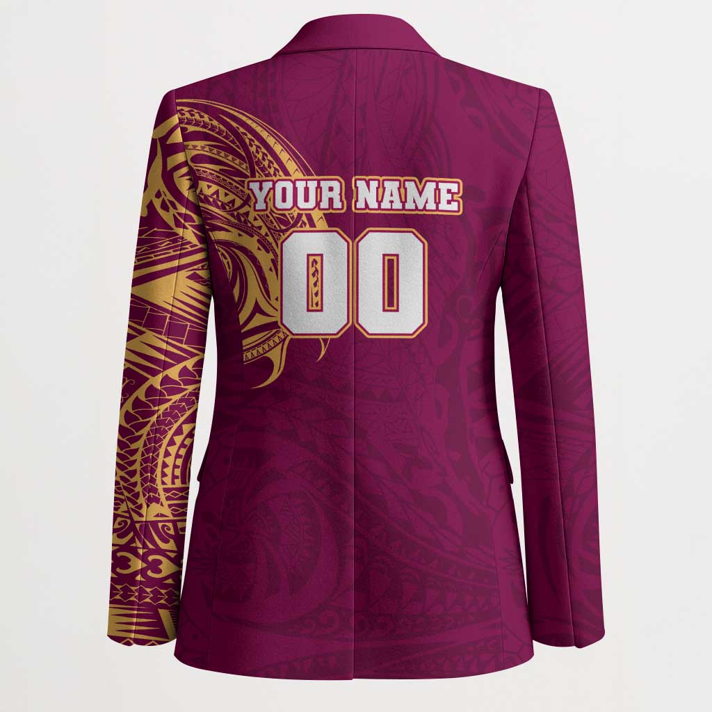 Personalized Brisbane Lions Polynesian Blazer Tribal Chest and Sleeve Tattoo Heritage Warrior
