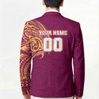 Personalized Brisbane Lions Polynesian Blazer Tribal Chest and Sleeve Tattoo Heritage Warrior