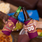 Personalized Brisbane Lions Polynesian 4 in 1 Can Cooler Tumbler Tribal Chest and Sleeve Tattoo Heritage Warrior